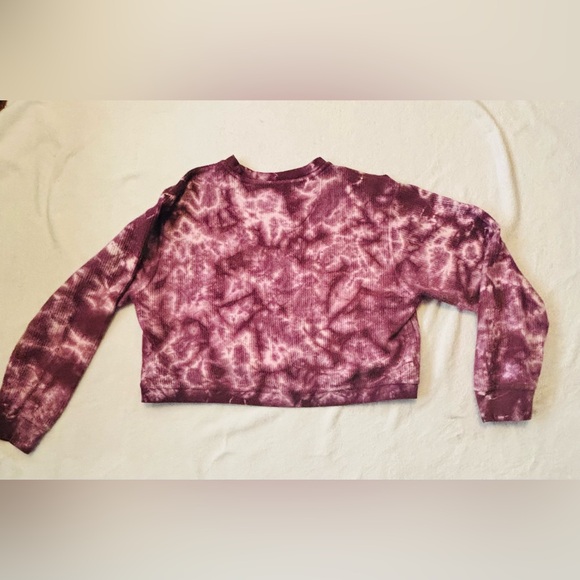 Royce Women's Pink Tie-Dye Long Sleeve Sweatshirts Crop Top Size Medium EUC - Picture 7 of 8